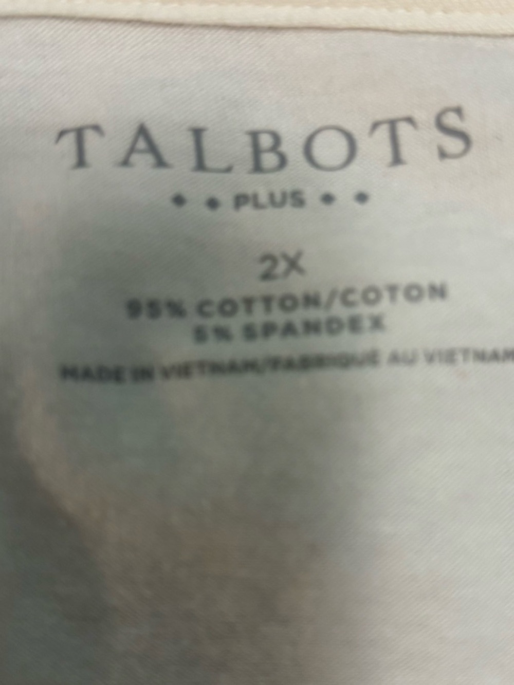 Talbots Cream Ribbed Plus-Size Top with Subtle Texture - Picture 3 of 3